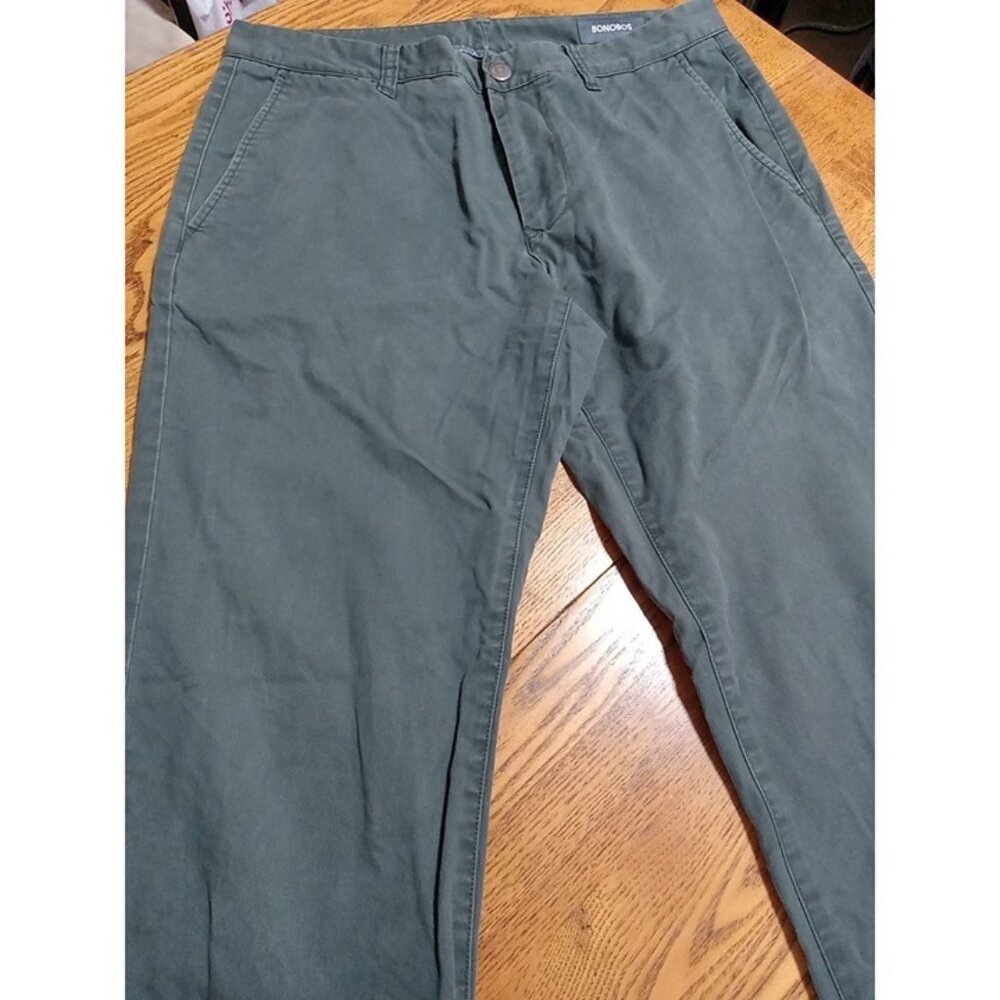 BONOBOS Pants Mens 31 X 30 GREEN FADED Used Summer Work Spring Winter Casual